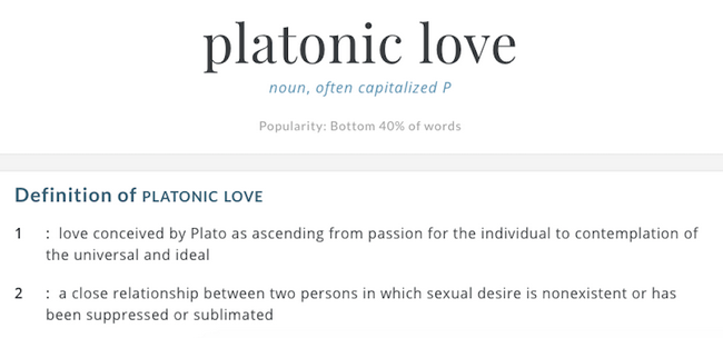 Platonic relationship non Platonic Love