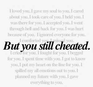 Regret cheating quotes