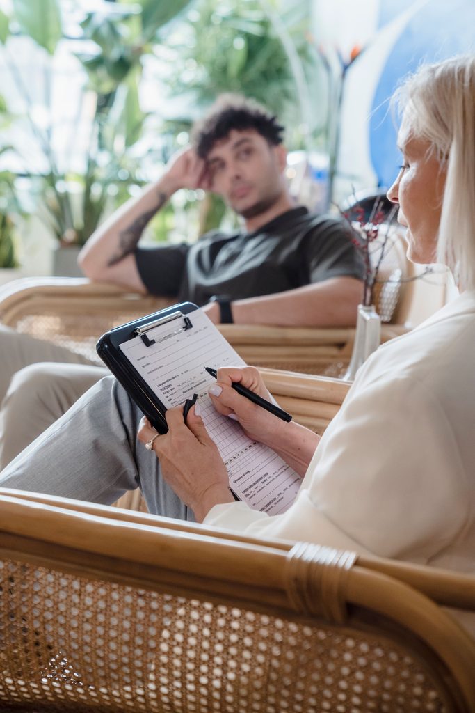Private life coach helping client with personal growth and relationship goals