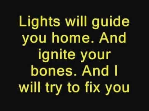 Coldplay fix you lyrics