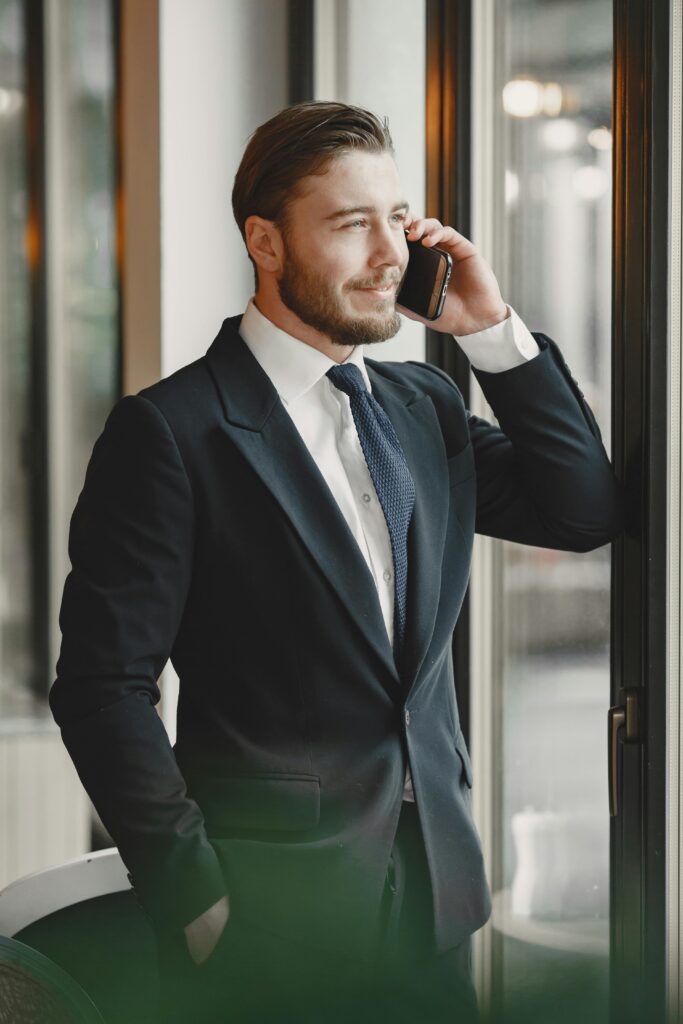 Hire a dating man on the phone standing