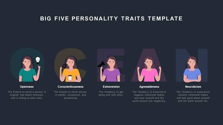 What are the big five personality traits quizlet