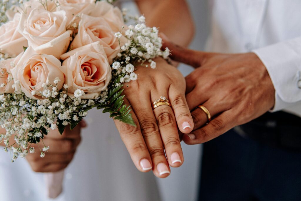 marriage coaching couple just married holding hands