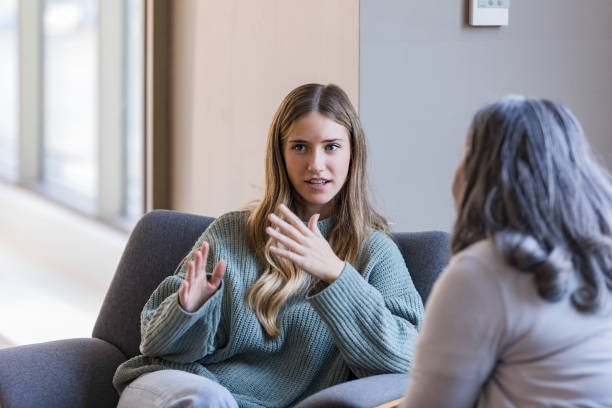 Woman receiving dating counselling