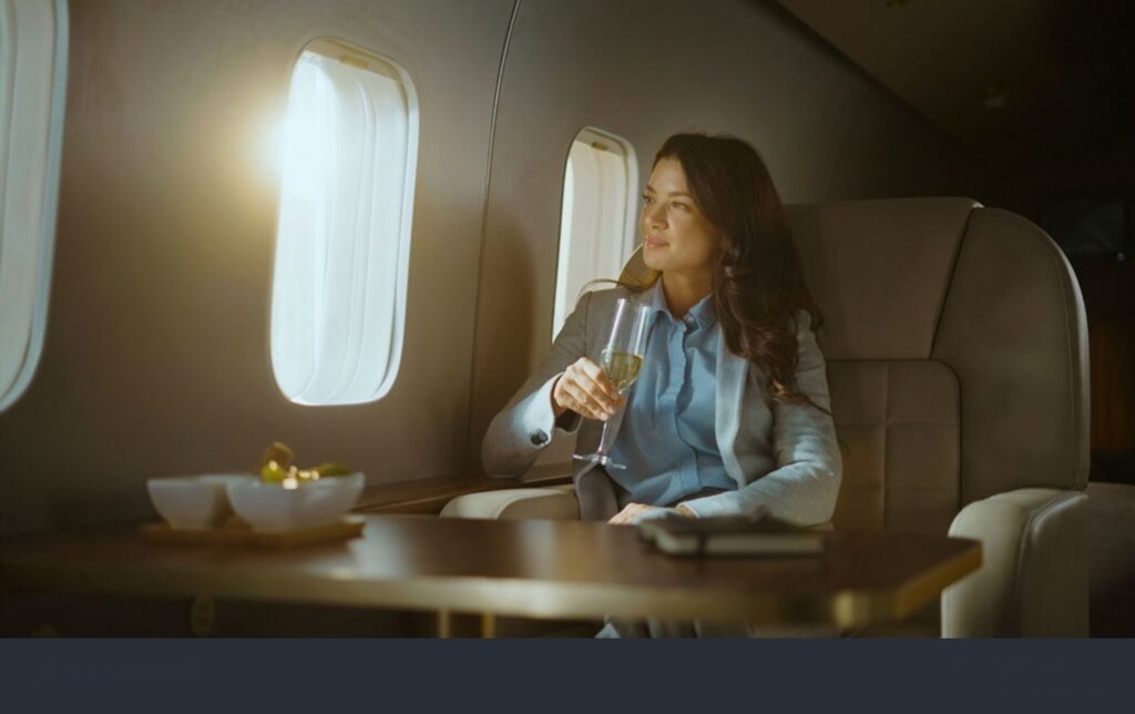 Woman on Jet after session with Award Winning Life Coach Miss Date Doctor