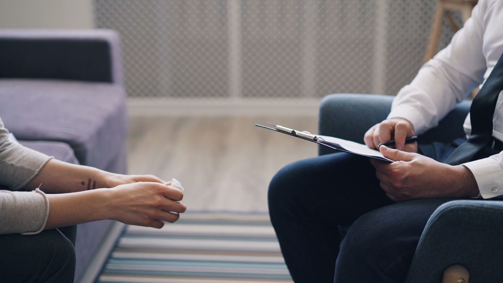 Private anonymous counselling session with a relationship therapist